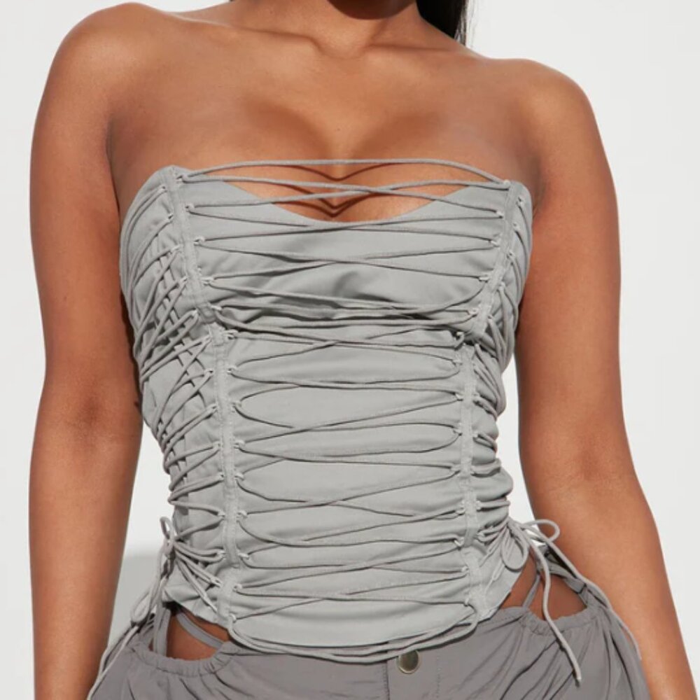 All the Details Corset - Grey